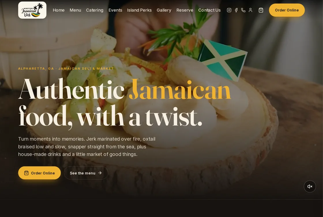 The Minston's Jamaican Deli website, built on MinerOp